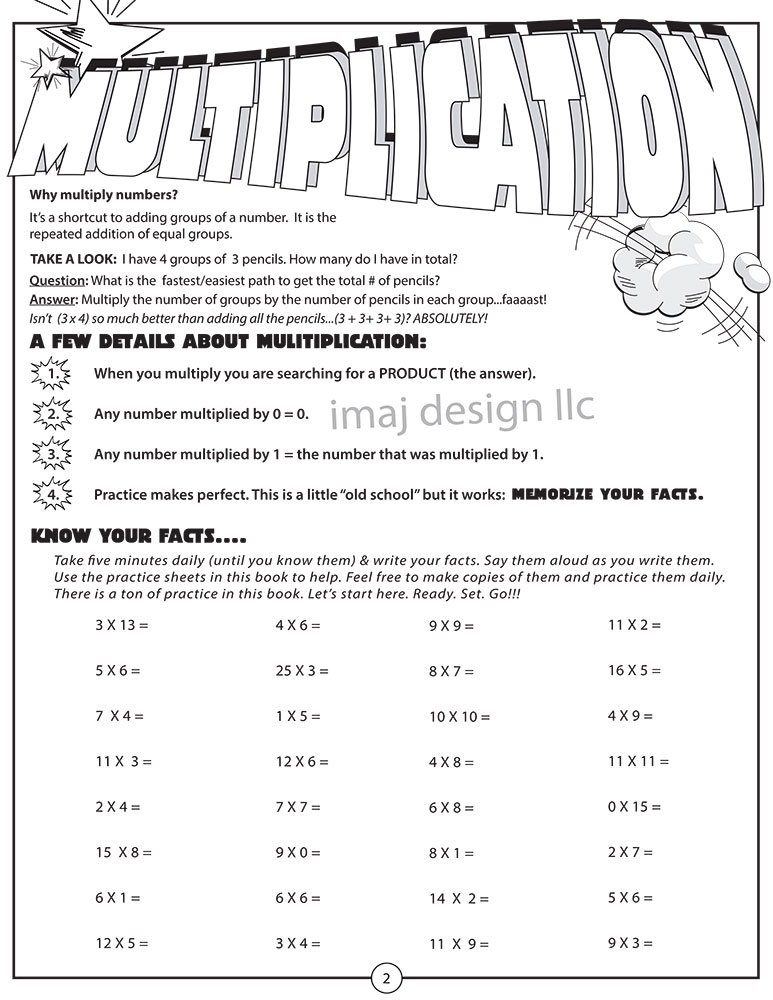 Math Workbook that teaches Multiplication